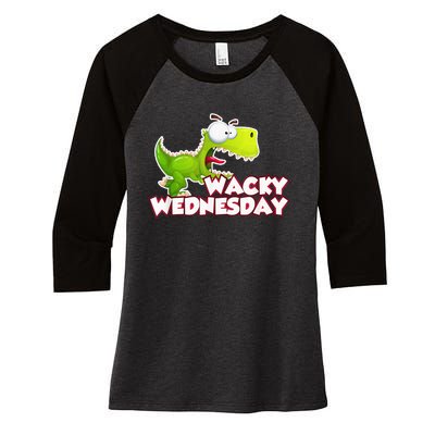 Wacky Wednesday Outfit Dinosaur Women's Tri-Blend 3/4-Sleeve Raglan Shirt