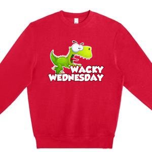 Wacky Wednesday Outfit Dinosaur Premium Crewneck Sweatshirt