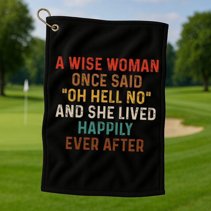Wise Woman Once Said Oh Hell No She Lived Happily Ever After Golf Towel