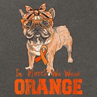 We Wear Orange Frenchie Dog Multiple Sclerosis Awareness Cotton Canvas Backpack
