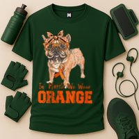 We Wear Orange Frenchie Dog Multiple Sclerosis Awareness Cooling Performance Crew T-Shirt