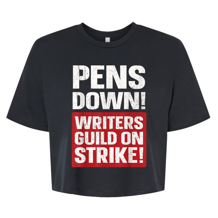 Pens Down Writers Guild Of America WGA Strike Pencils Down  Bella+Canvas Jersey Crop Tee