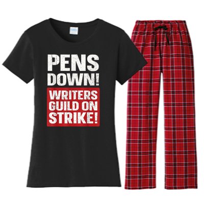 Pens Down Writers Guild Of America WGA Strike Pencils Down  Women's Flannel Pajama Set