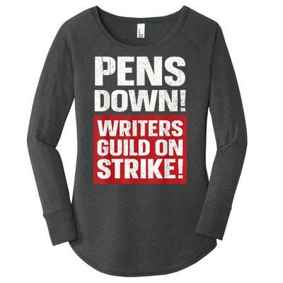 Pens Down Writers Guild Of America WGA Strike Pencils Down  Women's Perfect Tri Tunic Long Sleeve Shirt