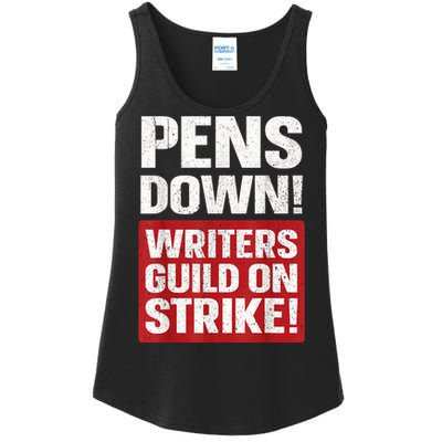 Pens Down Writers Guild Of America WGA Strike Pencils Down  Ladies Essential Tank