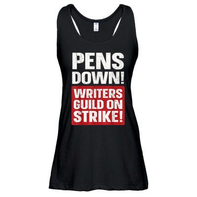 Pens Down Writers Guild Of America WGA Strike Pencils Down  Ladies Essential Flowy Tank