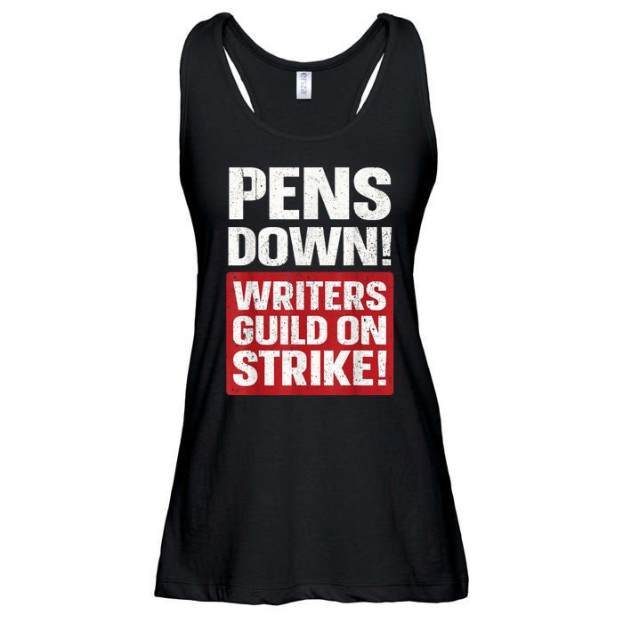 Pens Down Writers Guild Of America WGA Strike Pencils Down  Ladies Essential Flowy Tank