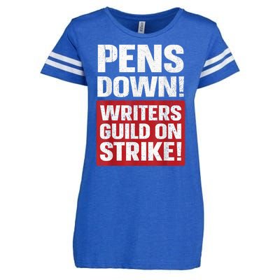 Pens Down Writers Guild Of America WGA Strike Pencils Down  Enza Ladies Jersey Football T-Shirt