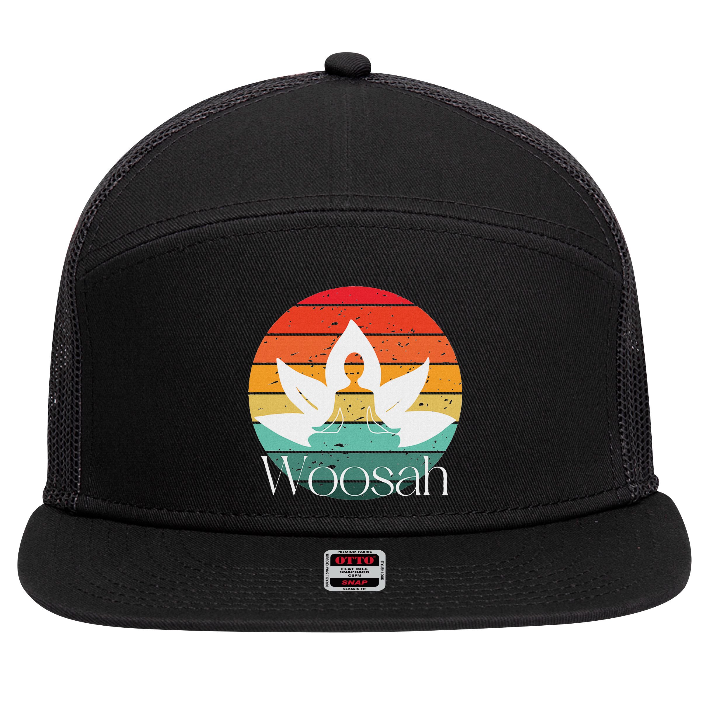 Woosah 7 Panel Mesh Trucker Snapback Hat