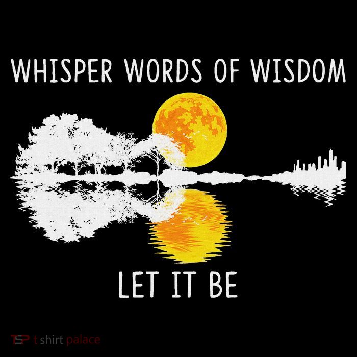 Whisper Words Of Wisdom Let It Be Guitar Lake Shadow  Drawstring Bag