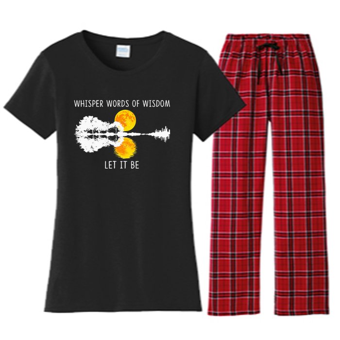 Whisper Words Of Wisdom LetIt Be Guitar Lake Shadow Women's Flannel Pajama Set