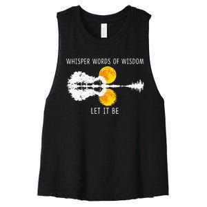 Whisper Words Of Wisdom LetIt Be Guitar Lake Shadow Women's Racerback Cropped Tank