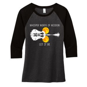 Whisper Words Of Wisdom LetIt Be Guitar Lake Shadow Women's Tri-Blend 3/4-Sleeve Raglan Shirt