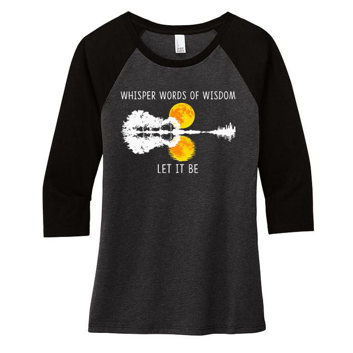 Whisper Words Of Wisdom LetIt Be Guitar Lake Shadow Women's Tri-Blend 3/4-Sleeve Raglan Shirt