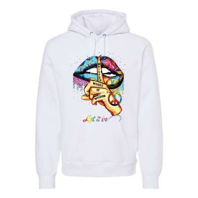 Whisper Words Of Wisdom Let Peace Signal Let It Be Premium Hoodie