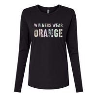 WINNERS WEAR ORANGE Summer Camp Team Color War Game Event Womens Cotton Relaxed Long Sleeve T-Shirt