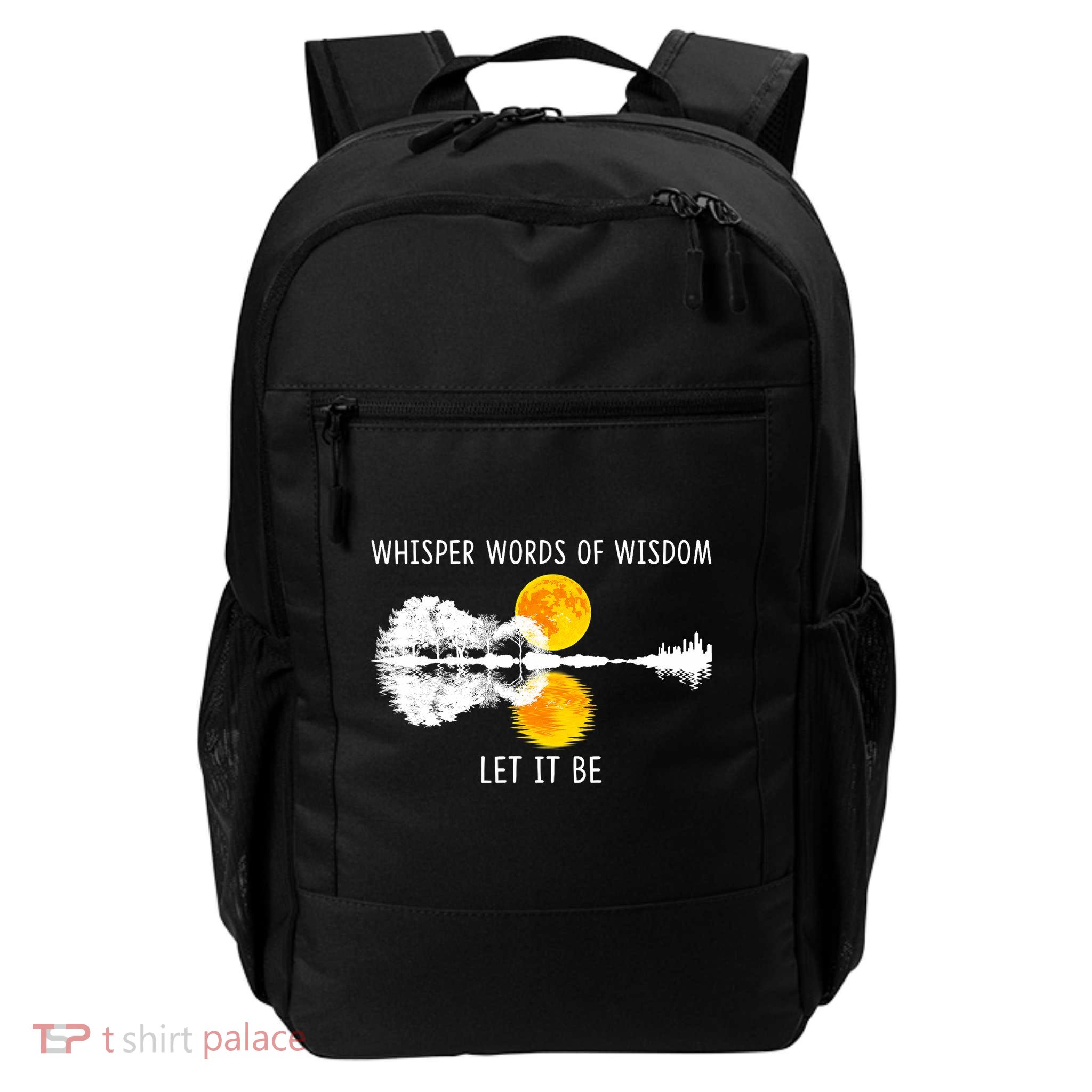 Whisper Words Of Wisdom Let It Be Guitar Lake Shadow Daily Commute Backpack