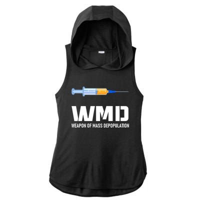 WMD Weapon Of Mass Depopulation Ladies PosiCharge Tri-Blend Wicking Draft Hoodie Tank