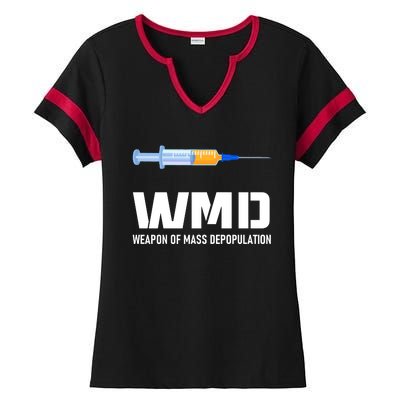 WMD Weapon Of Mass Depopulation Ladies Halftime Notch Neck Tee