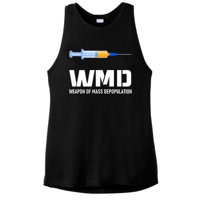 WMD Weapon Of Mass Depopulation Ladies PosiCharge Tri-Blend Wicking Tank