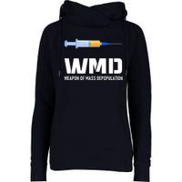 WMD Weapon Of Mass Depopulation Womens Funnel Neck Pullover Hood