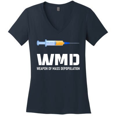 WMD Weapon Of Mass Depopulation Women's V-Neck T-Shirt