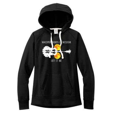 Whisper Words Of Wisdom Letit Be Guitar Lake Shadow Women's Fleece Hoodie