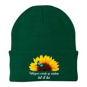 Whisper Words Of Wisdom Let It Be With Butterfly Knit Cap Winter Beanie