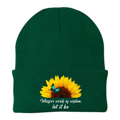 Whisper Words Of Wisdom Let It Be With Butterfly Knit Cap Winter Beanie