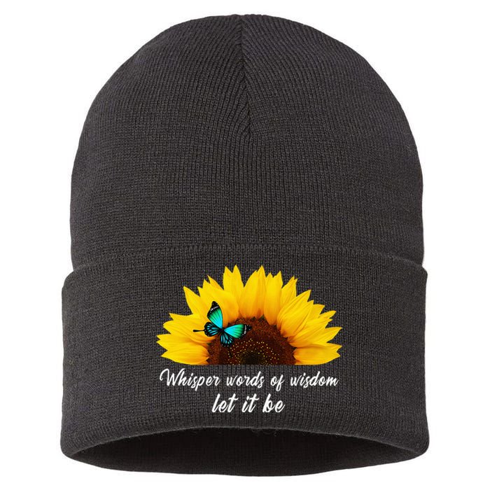 Whisper Words Of Wisdom Let It Be With Butterfly Sustainable Knit Beanie