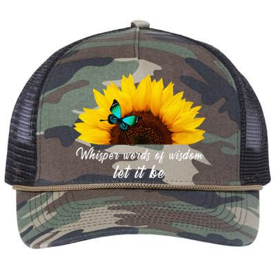 Whisper Words Of Wisdom Let It Be With Butterfly Retro Rope Trucker Hat Cap