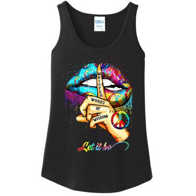 Whisper words of wisdom let peace let funny quotes Ladies Essential Tank