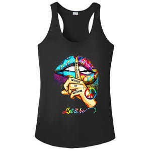 Whisper words of wisdom let peace let funny quotes Ladies PosiCharge Competitor Racerback Tank