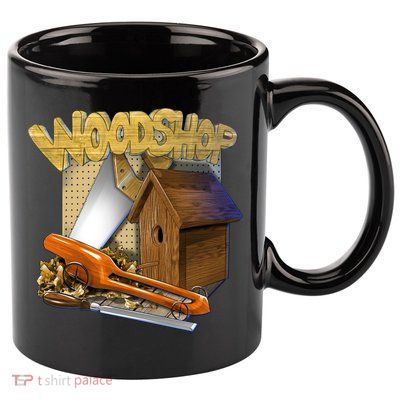Woodshop 11oz C Handle Ceramic Mug