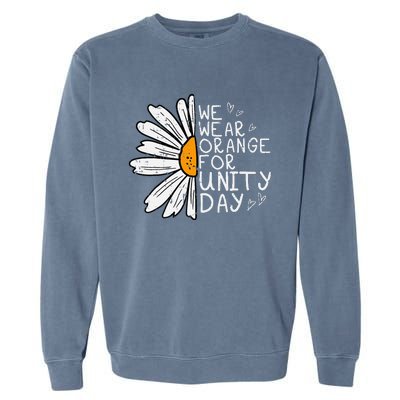 We Wear Orange For Unity Day Daisy Anti Bullying Garment-Dyed Sweatshirt