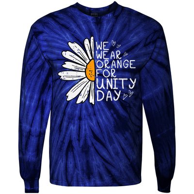 We Wear Orange For Unity Day Daisy Anti Bullying Tie-Dye Long Sleeve Shirt