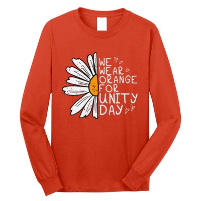 We Wear Orange For Unity Day Daisy Anti Bullying Long Sleeve Shirt