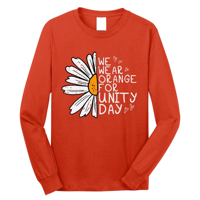 We Wear Orange For Unity Day Daisy Anti Bullying Long Sleeve Shirt