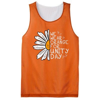 We Wear Orange For Unity Day Daisy Anti Bullying Mesh Reversible Basketball Jersey Tank