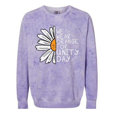 We Wear Orange For Unity Day Daisy Anti Bullying Colorblast Crewneck Sweatshirt