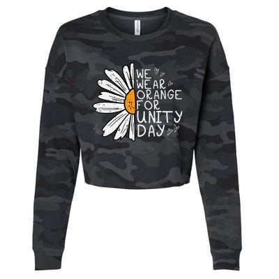 We Wear Orange For Unity Day Daisy Anti Bullying Cropped Pullover Crew