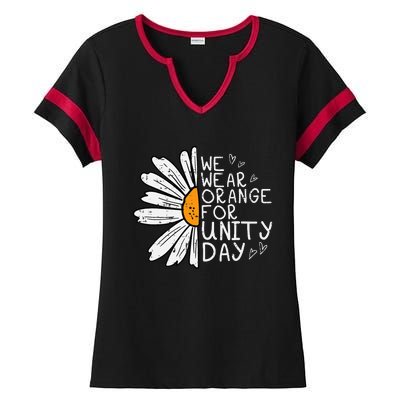 We Wear Orange For Unity Day Daisy Anti Bullying Ladies Halftime Notch Neck Tee