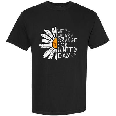 We Wear Orange For Unity Day Daisy Anti Bullying Garment-Dyed Heavyweight T-Shirt