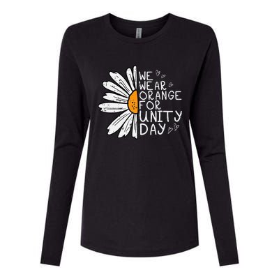 We Wear Orange For Unity Day Daisy Anti Bullying Womens Cotton Relaxed Long Sleeve T-Shirt