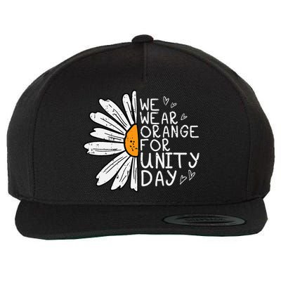 We Wear Orange For Unity Day Daisy Anti Bullying Wool Snapback Cap