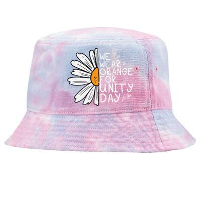 We Wear Orange For Unity Day Daisy Anti Bullying Tie-Dyed Bucket Hat