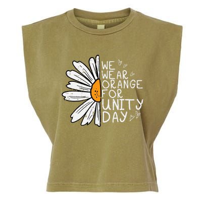 We Wear Orange For Unity Day Daisy Anti Bullying Garment-Dyed Women's Muscle Tee