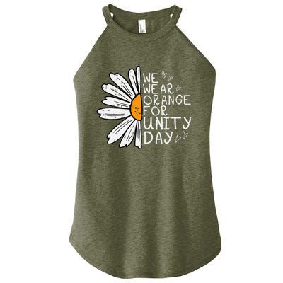 We Wear Orange For Unity Day Daisy Anti Bullying Women's Perfect Tri Rocker Tank