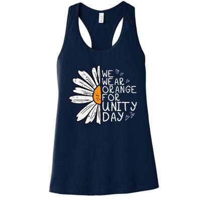 We Wear Orange For Unity Day Daisy Anti Bullying Women's Racerback Tank