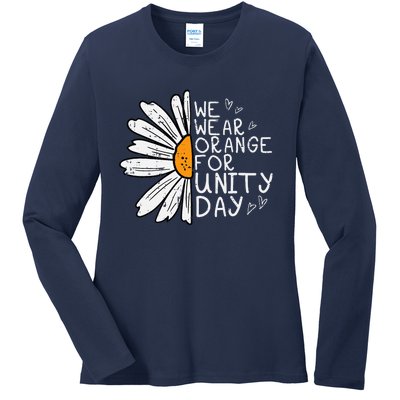 We Wear Orange For Unity Day Daisy Anti Bullying Ladies Long Sleeve Shirt